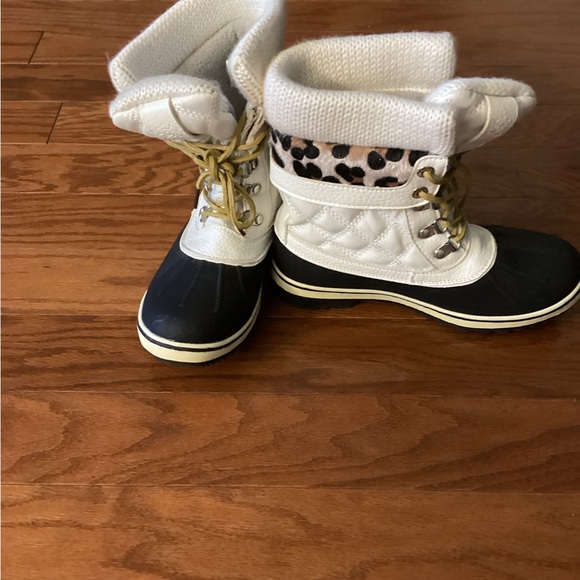 Ankle Boots & Booties - Black, White & Leopard Pattern - Picture 2 of 6